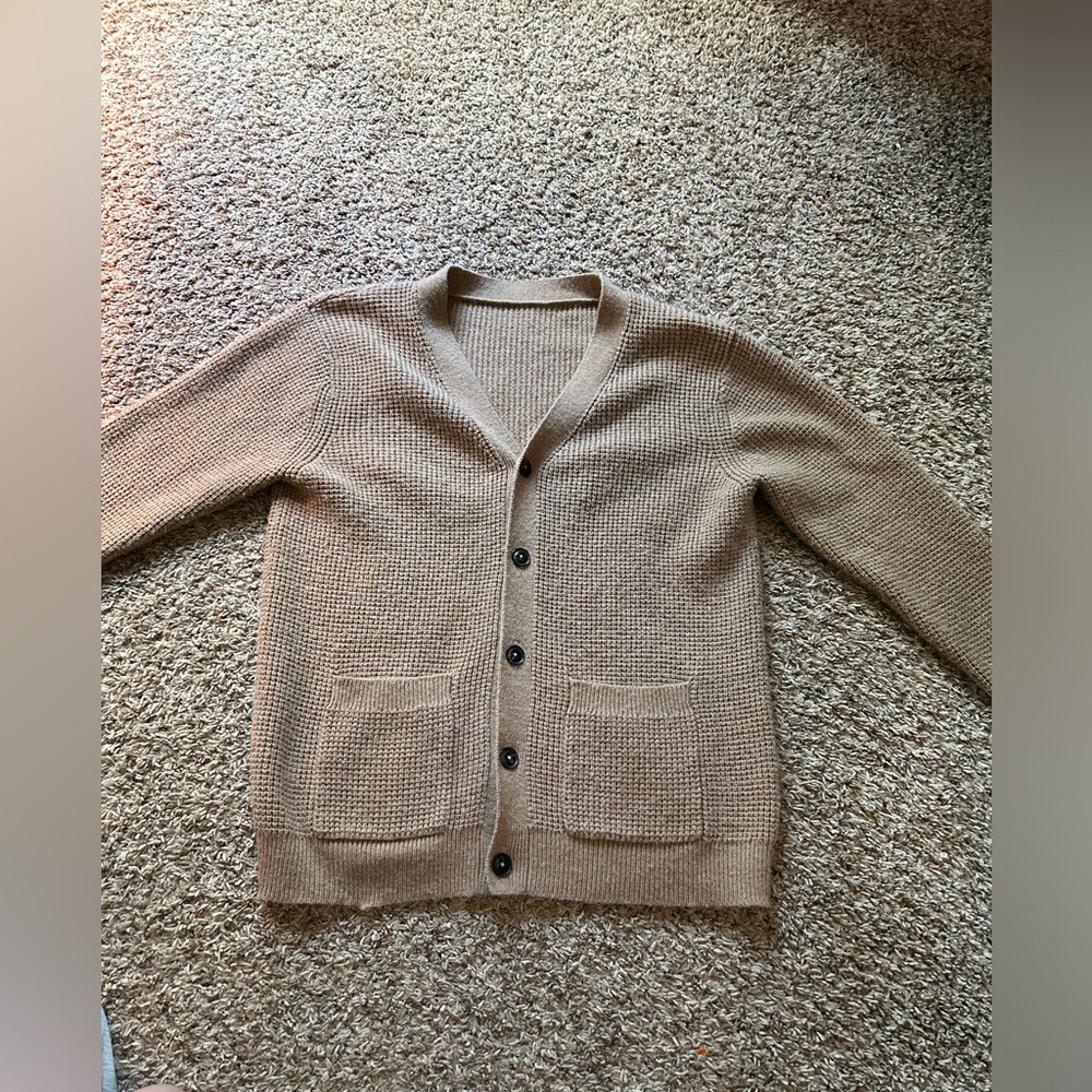 Tan knit cardigan